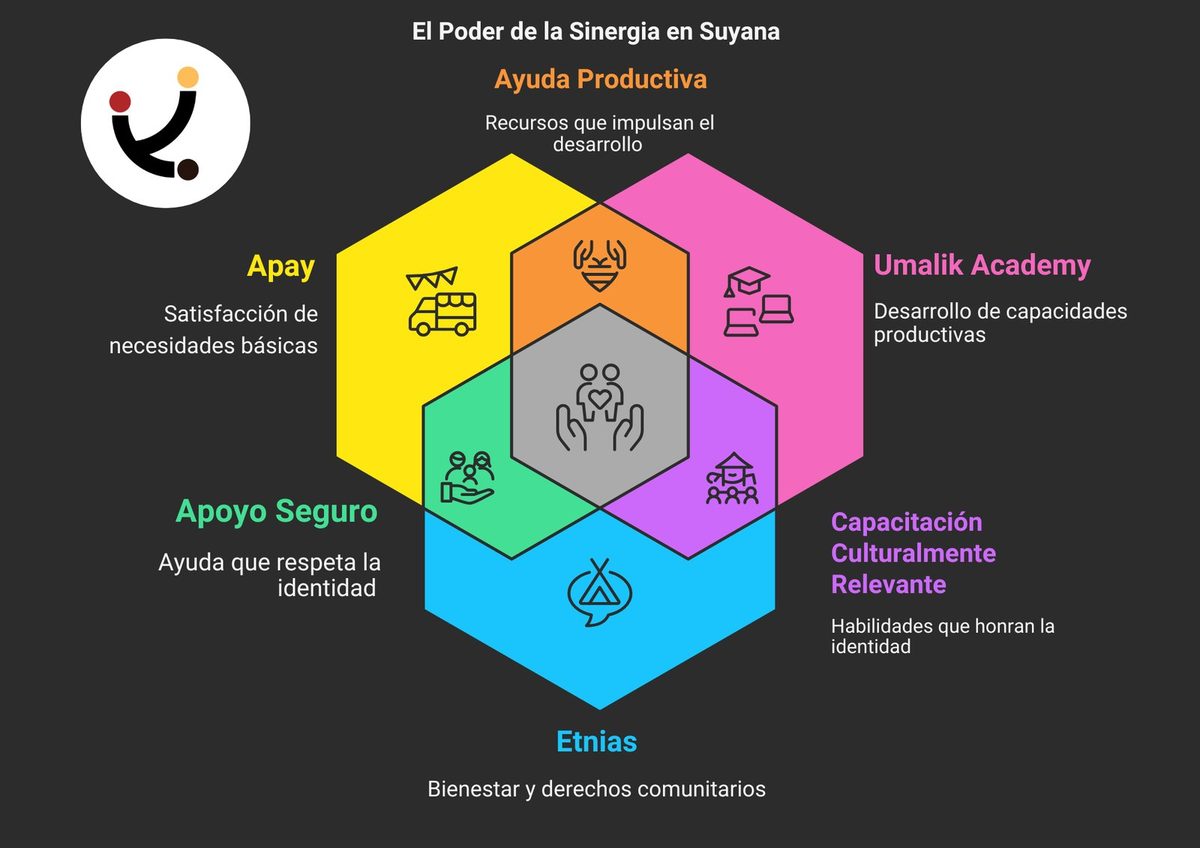 Diagrama de la sinergia entre los programas apay, etnias y UMALIK Academy